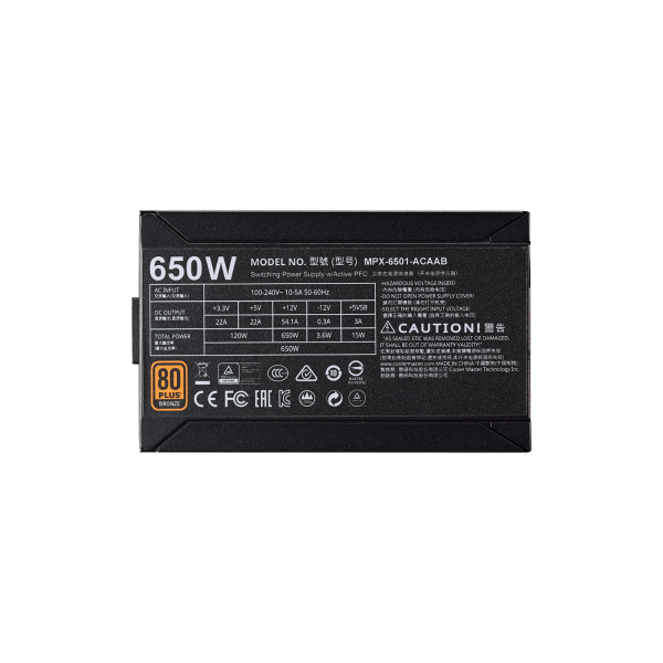 Cooler Master MWE Bronze 650 80 Plus Bronze Certified Power Supply - Image 6