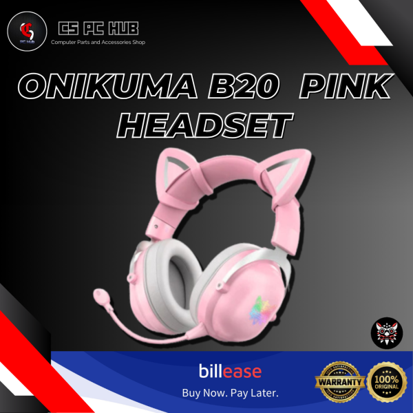 Onikuma B20(B100) RGB Cat Ears Bluetooth 5.0 Gaming Headset Stereo Sound with HD Mic