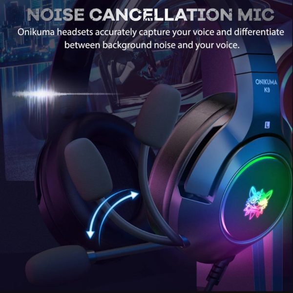 Onikuma K9 BLACK Headset - Image 5