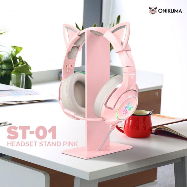 Onikuma ST-01 Black/Pink Headset Stand - Image 4