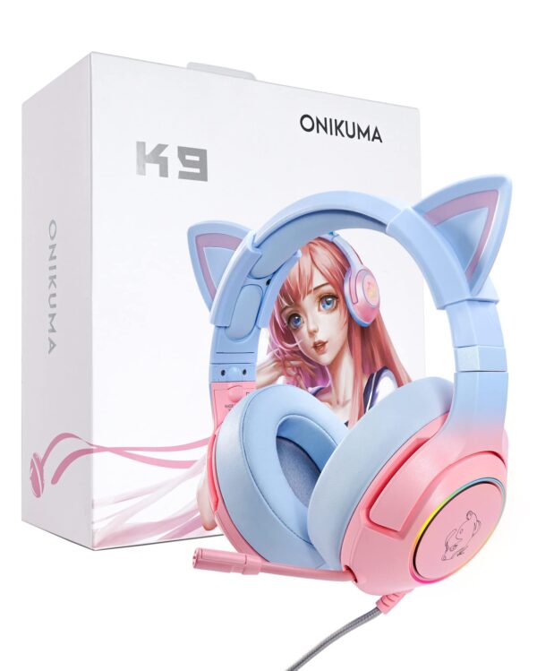 Onikuma K9 3.5MM Gradient Light Effect Stereo Gaming Headset (Pink/Blue) - Image 3